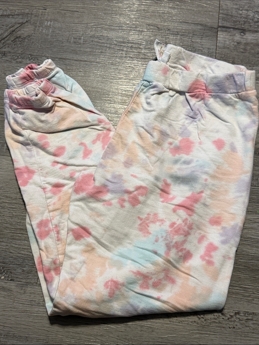 Self Esteem Kids Tie-Dye Joggers - Pastel Pink, Peach & Light Blue